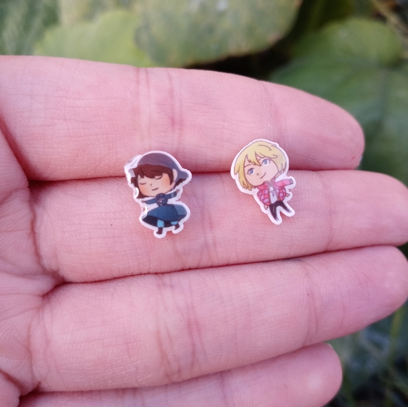 Orecchini A Tema Anime Howl's Moving Castle – Castello Errante, Donna, Gioielli In Lega Di Metallo E Ceramica, 5,2 Cm